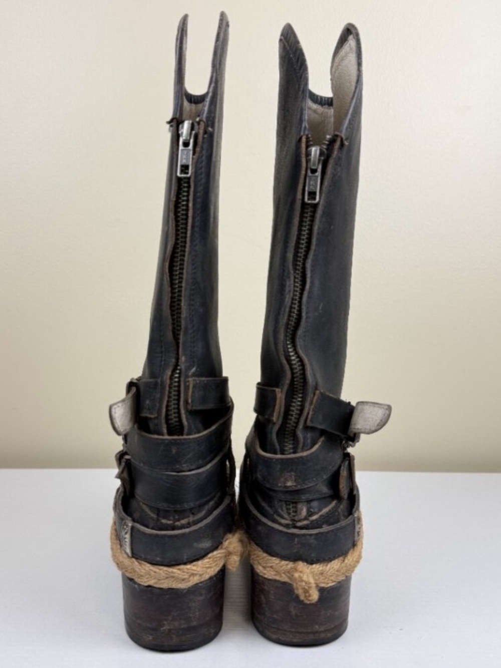 Freebird By Steven Drove Women's Distressed Black mid-calf Leather Boots - Picture 3 of 13